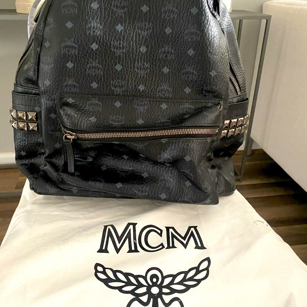 Mcm Stark Logo Monogram Backpack - image 4